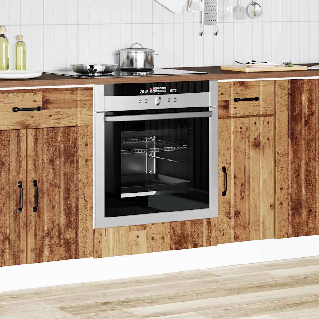 vidaXL Ovenkast Lucca bewerkt hout oud houtkleurig