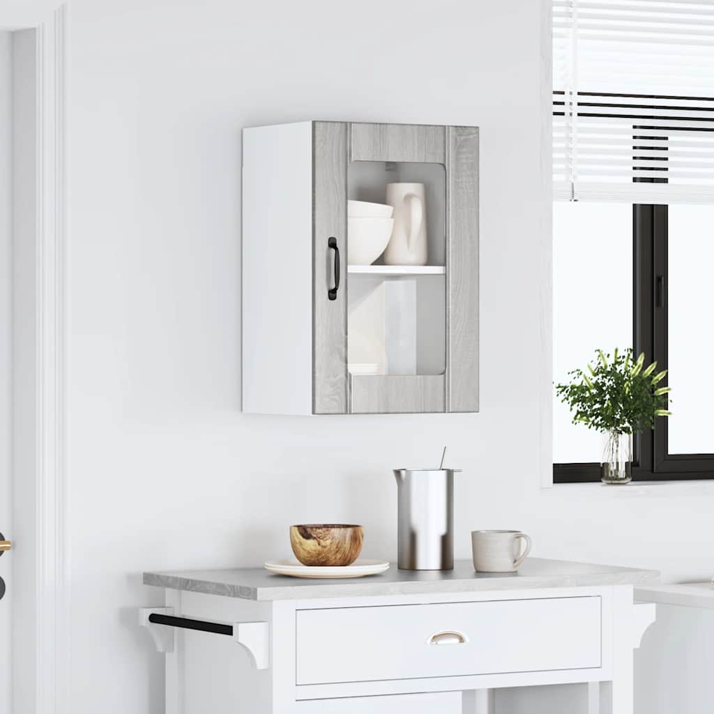Thumbnail - vidaXL Küchen-Hängeschrank mit Glastür Lucca Grau Sonoma