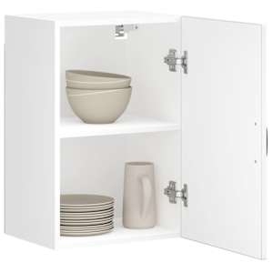 Kuhinjska stenska omarica Lucca visok sijaj bela inženirski les