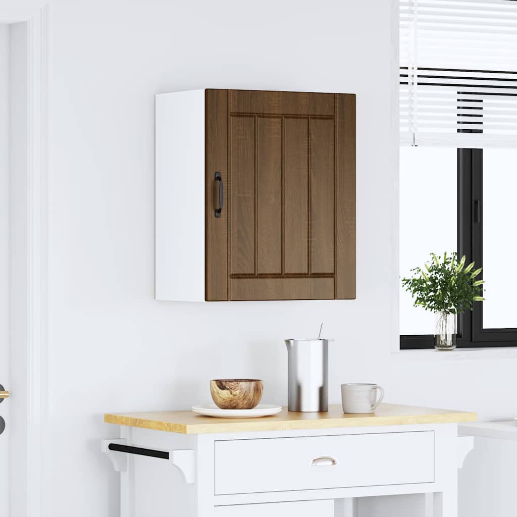 vidaXL Keukenwandkast Lucca bewerkt hout bruin eikenkleur afbeelding