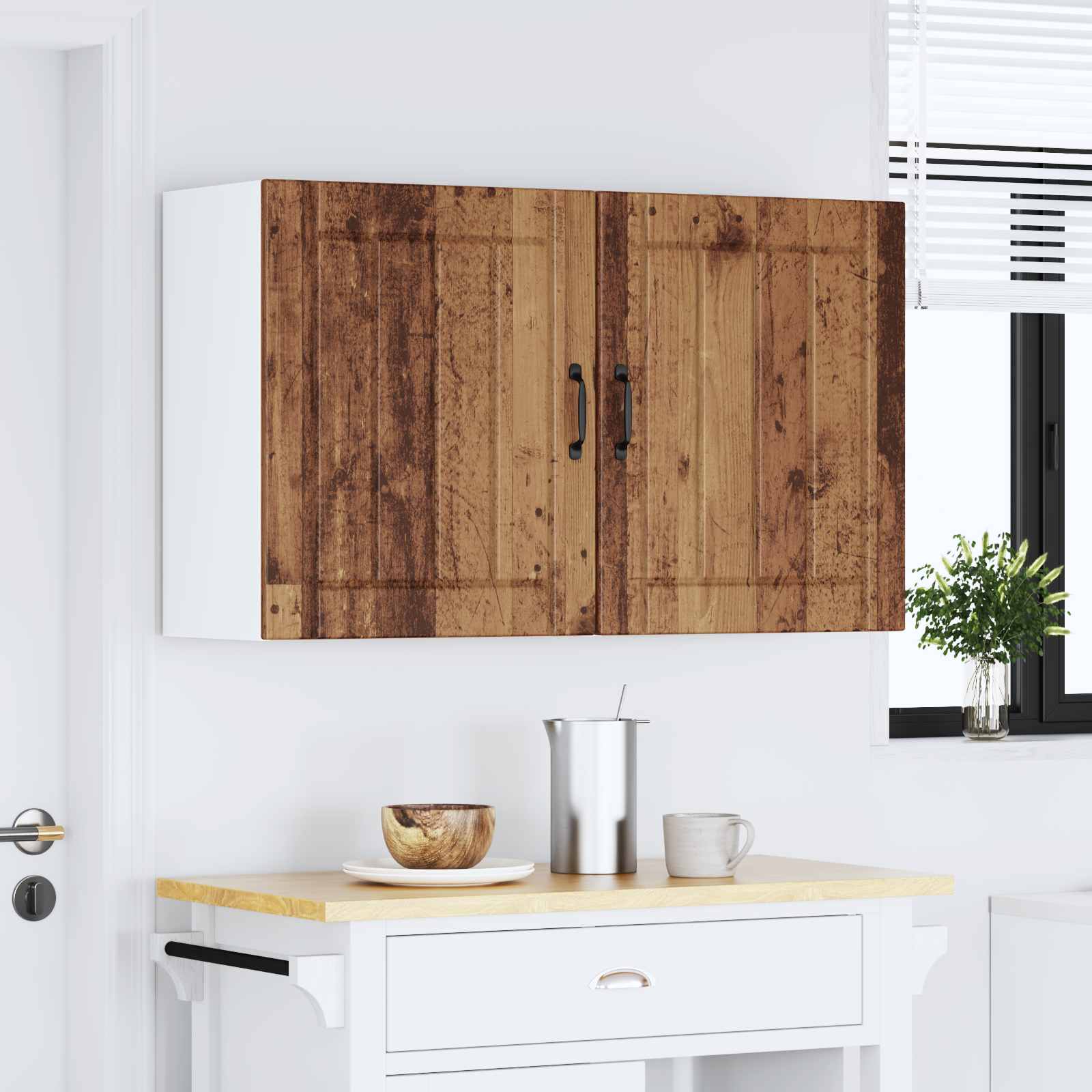 vidaXL Keuken Wandkasten 2 stuks "Lucca" Oud Hout Gelaagd Hout bruin, foto 4