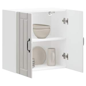 Kuhinjska stenska omarica Lucca visok sijaj bela inženirski les