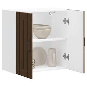 Kuhinjska stenska omarica Lucca rjavi hrast inženirski les