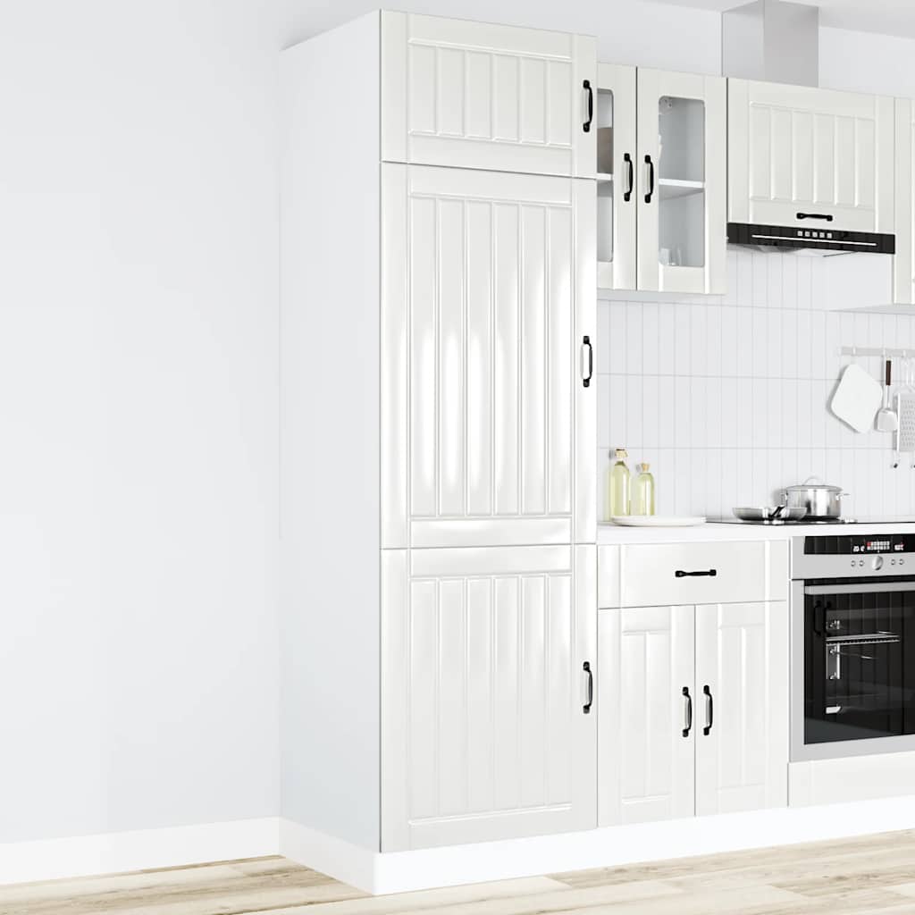 vidaXL Keukenkast Lucca bewerkt hout hoogglans wit afbeelding