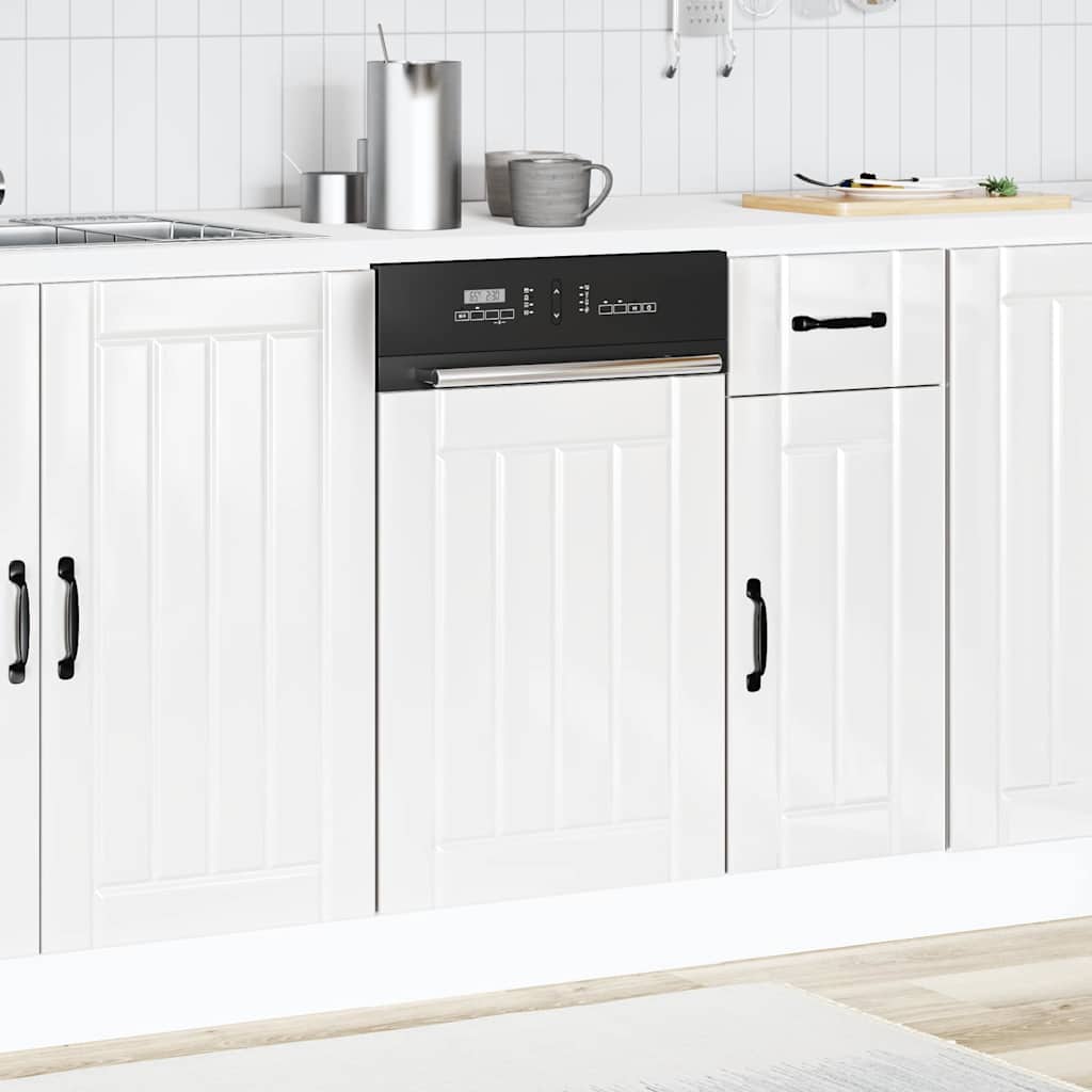vidaXL Vaatwaspaneel Lucca bewerkt hout hoogglans wit afbeelding