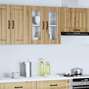 Kuchyňská nástěnná skříňka se skleněnými dvířky "Lucca" Artisan Oak, umělé dřevo - obrázek 4