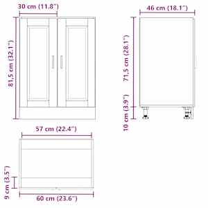 Kuchyňská spodní skříňka "Porto" betonově šedá kompozitní dřevo - obrázek 11