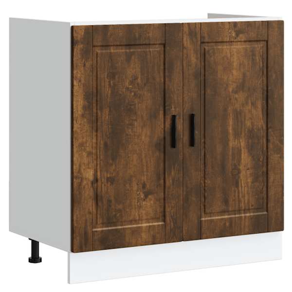 vidaXL valamu aluskapp, Porto, suitsutatud tamm 80x46x81,5cm tehispuit