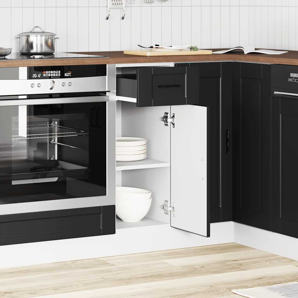 vidaXL Keuken onderkast "Porto" bewerkt hout zwart afbeelding