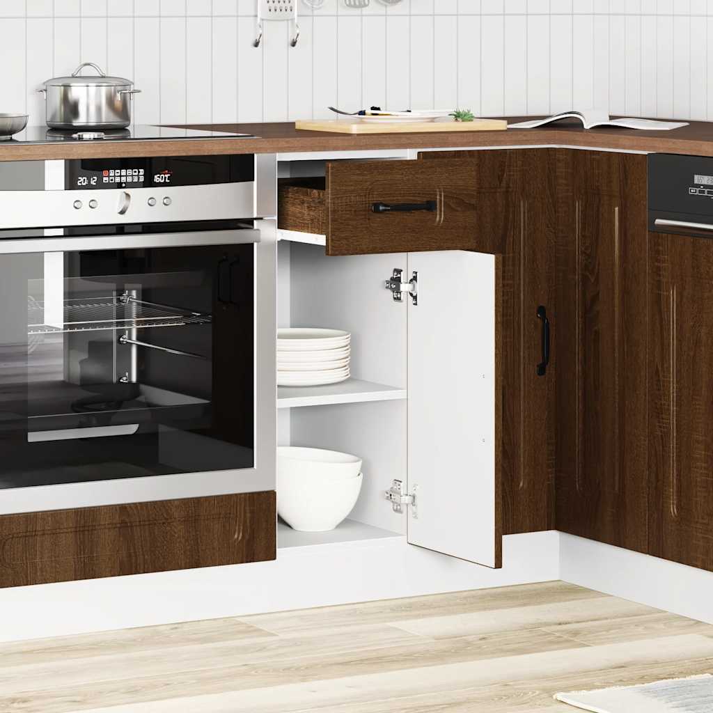 vidaXL Keuken onderkast "Porto" bewerkt hout bruin eikenkleur afbeelding
