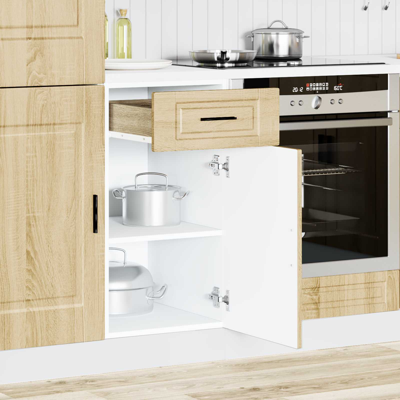 vidaXL Onderkast "Porto" bewerkt hout sonoma eikenkleurig, foto 4