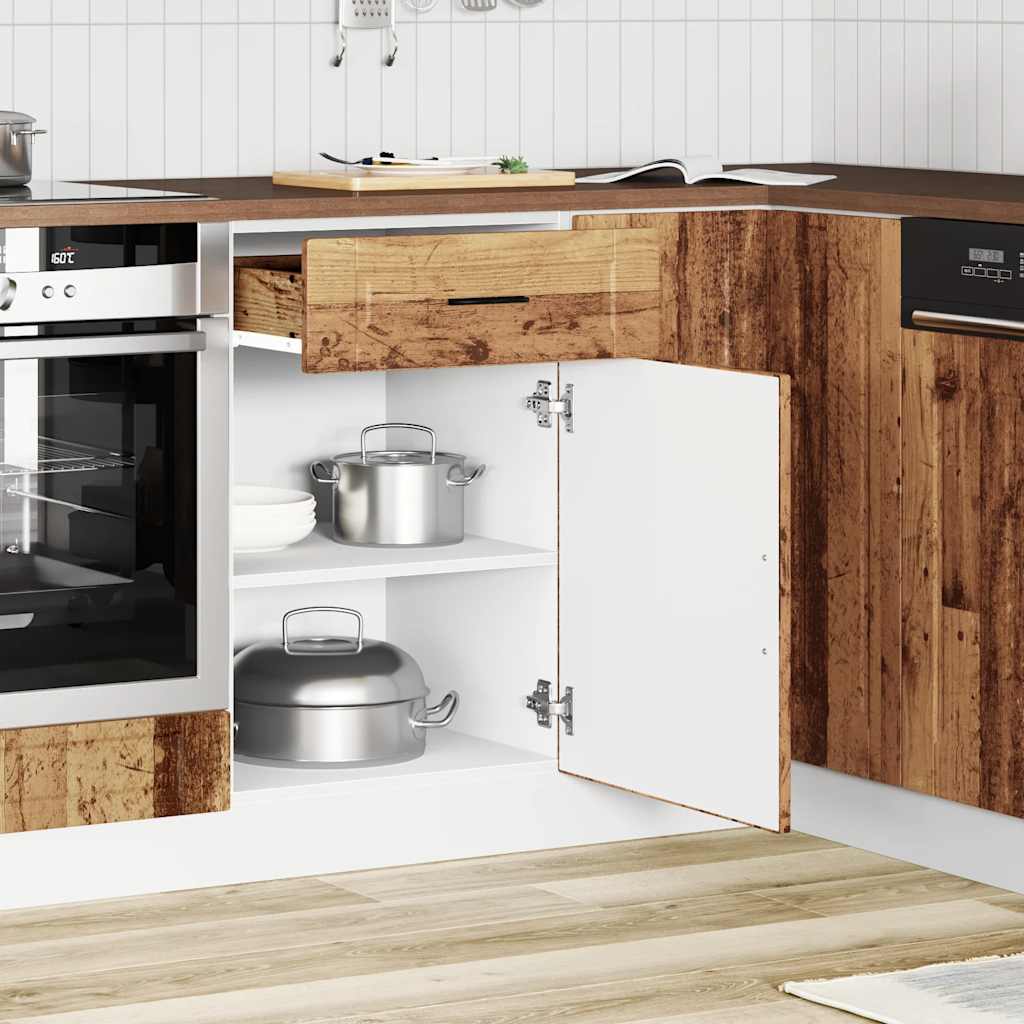vidaXL Keuken onderkast "Porto" bewerkt hout oud houtkleurig afbeelding