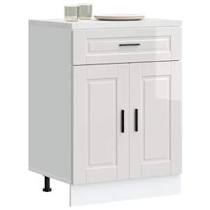 Kuhinjska osnovna omarica Porto visok sijaj bela inženirski les