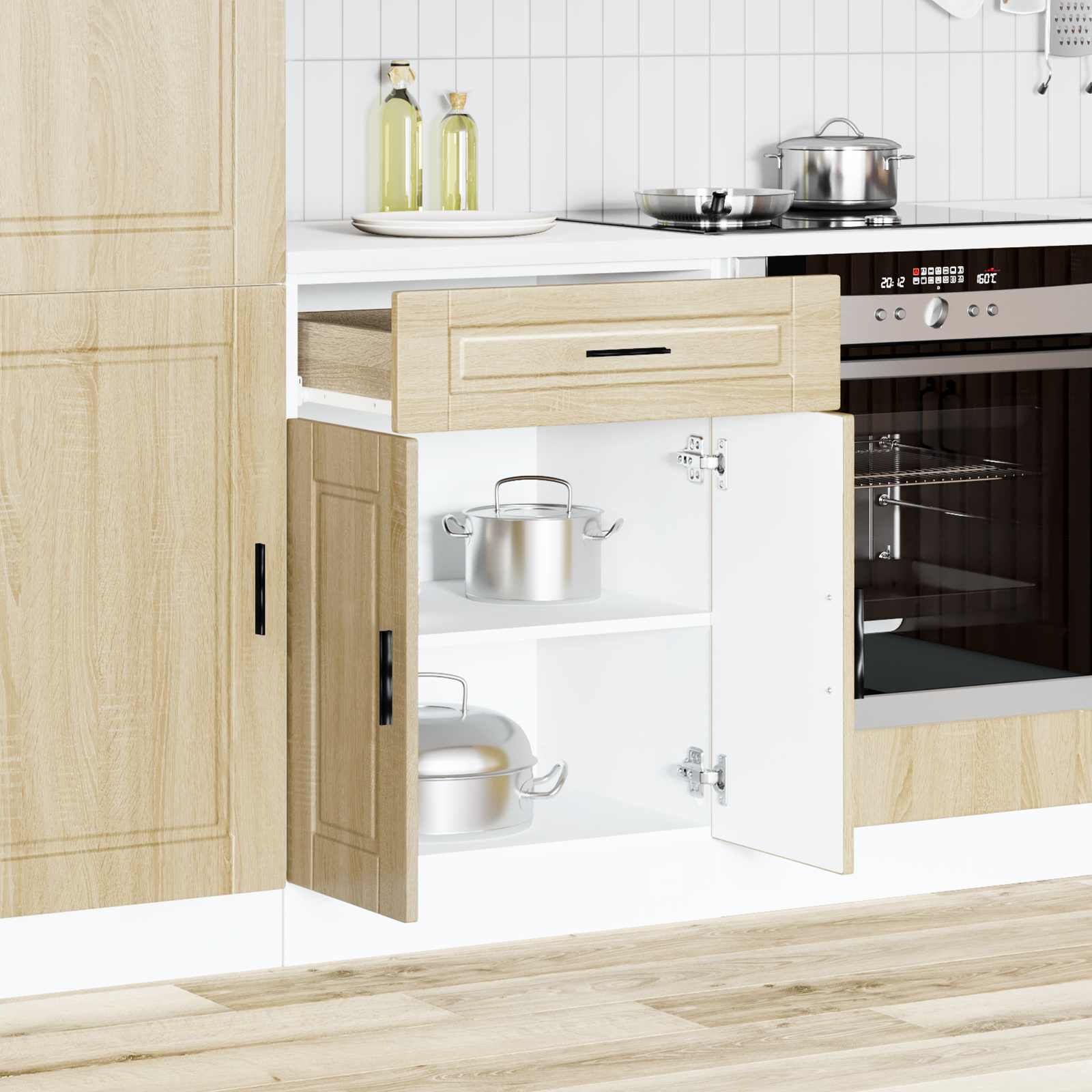 vidaXL Onderkast "Porto" bewerkt hout sonoma eikenkleurig, foto 4