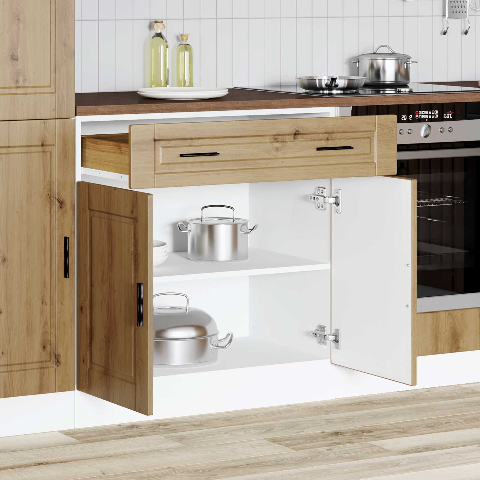 vidaXL Onderkast "Porto" bewerkt hout artisanaal eikenkleur, foto 4