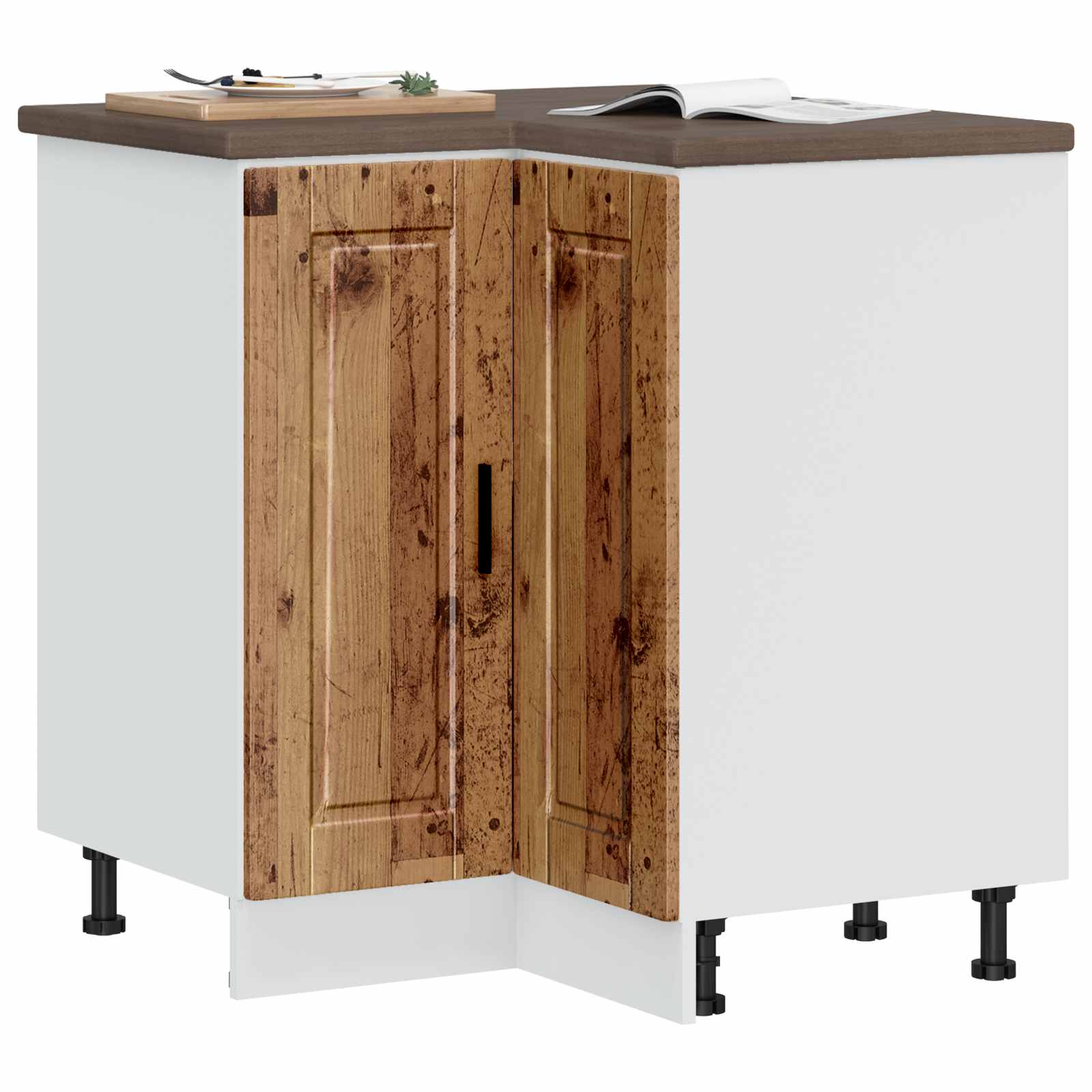 vidaXL Keuken hoekonderkast "Porto" bewerkt hout oud houtkleurig bruin, foto 2