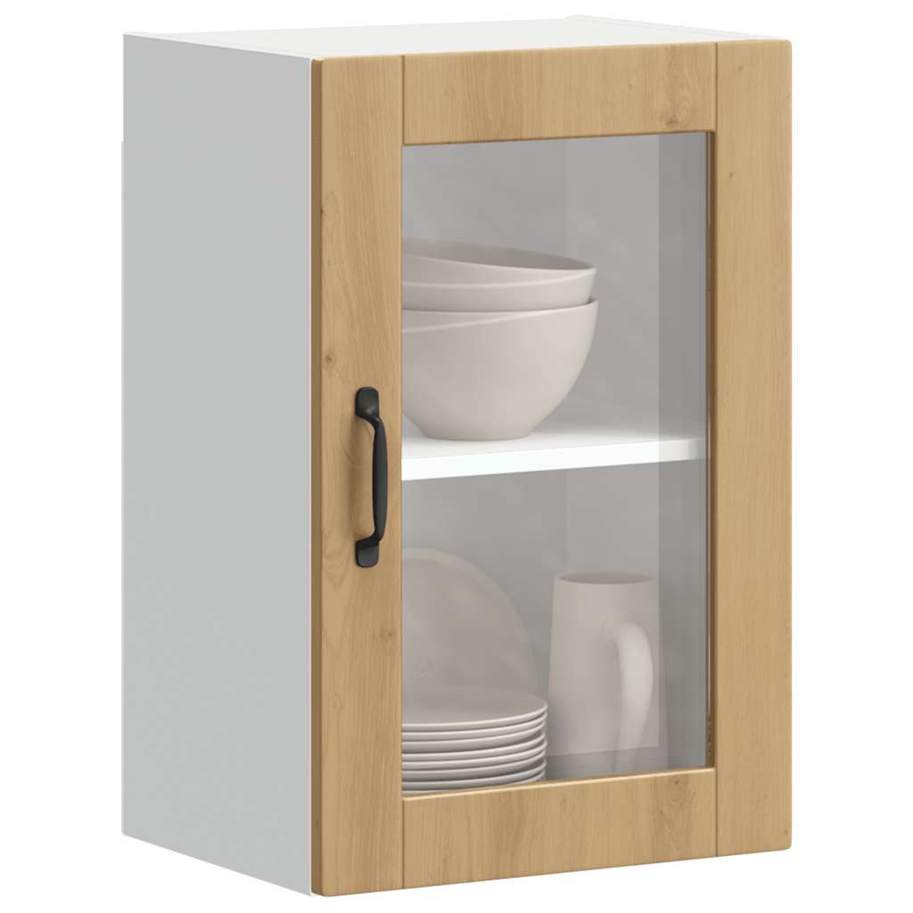 vidaXL Küchen-Hängeschrank mit Glastür Porto Artisan-Eiche