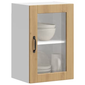 Kuhinjska stenska omarica steklenimi vrati Porto artisan hrast