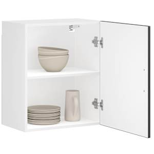 Kuhinjske stenske omarice 2 kos Porto črn inženirski les