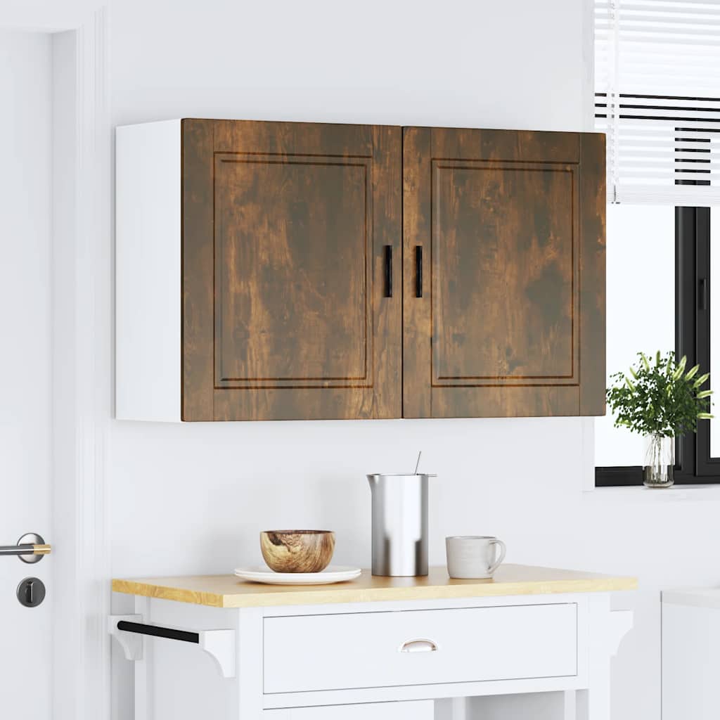 vidaXL Keukenwandkasten 2 st Porto bewerkt hout gerookt eikenkleurig afbeelding