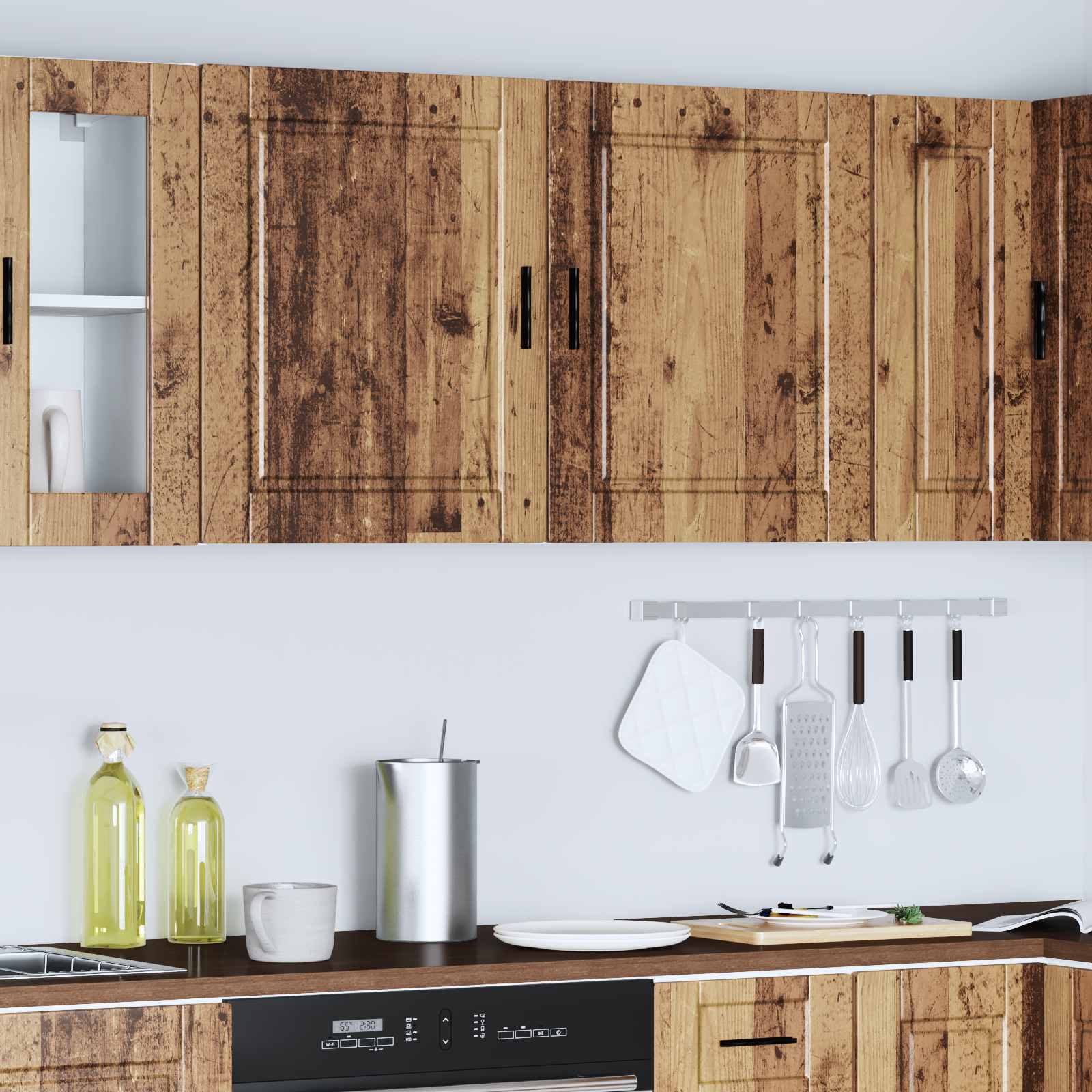 vidaXL Keukenbovenkasten 2 st Porto bewerkt hout oud houtkleurig bruin, foto 4