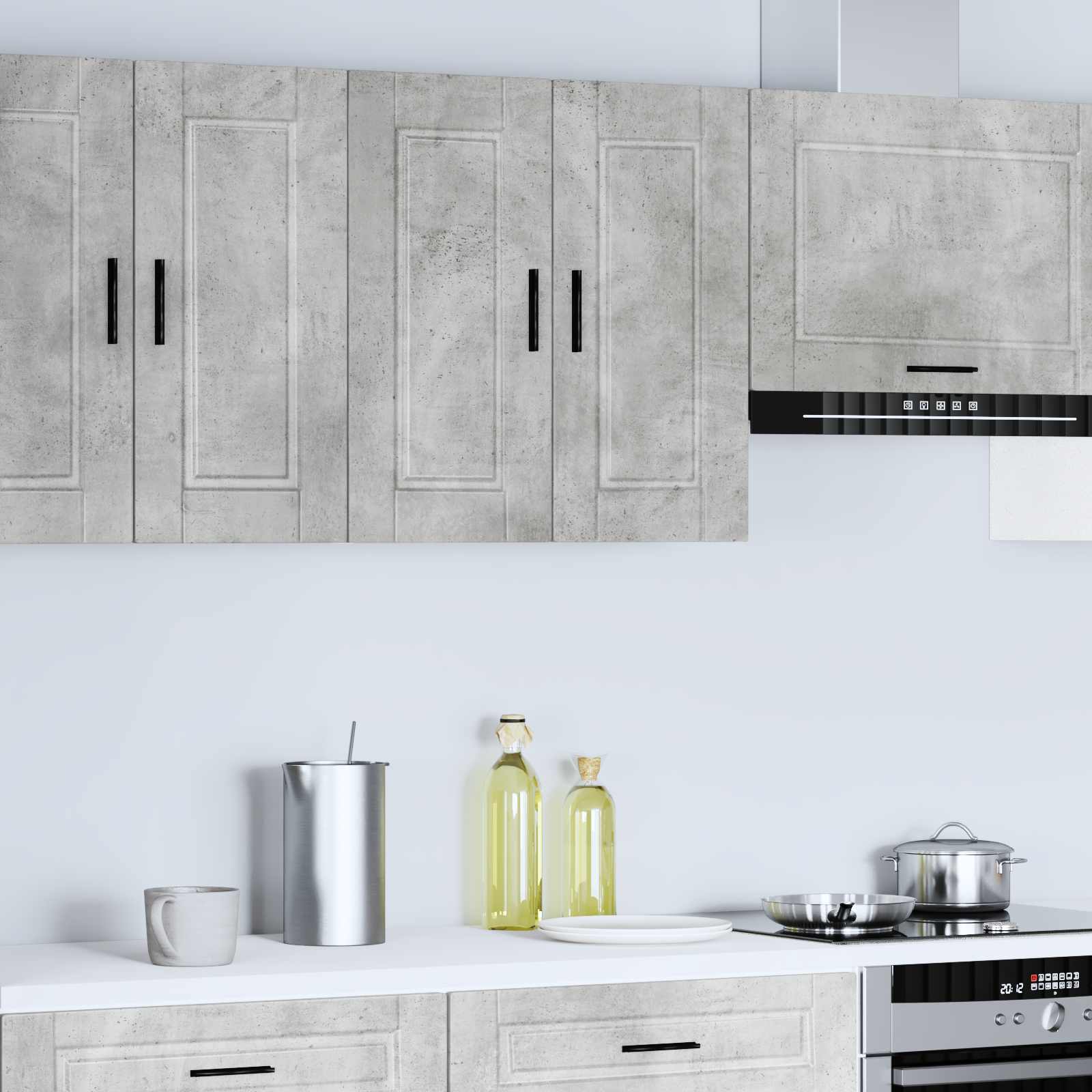Køkkenvægskab Porto Konstrueret Træ Beton - 60 X 31 x 60 cm / 1X vægskab (2 låger)