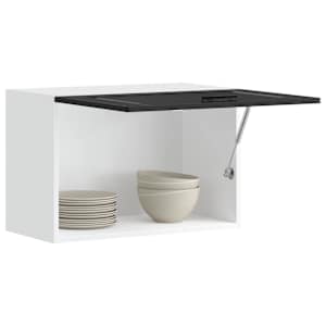 Kuhinjska stenska omarica Porto črn inženirski les