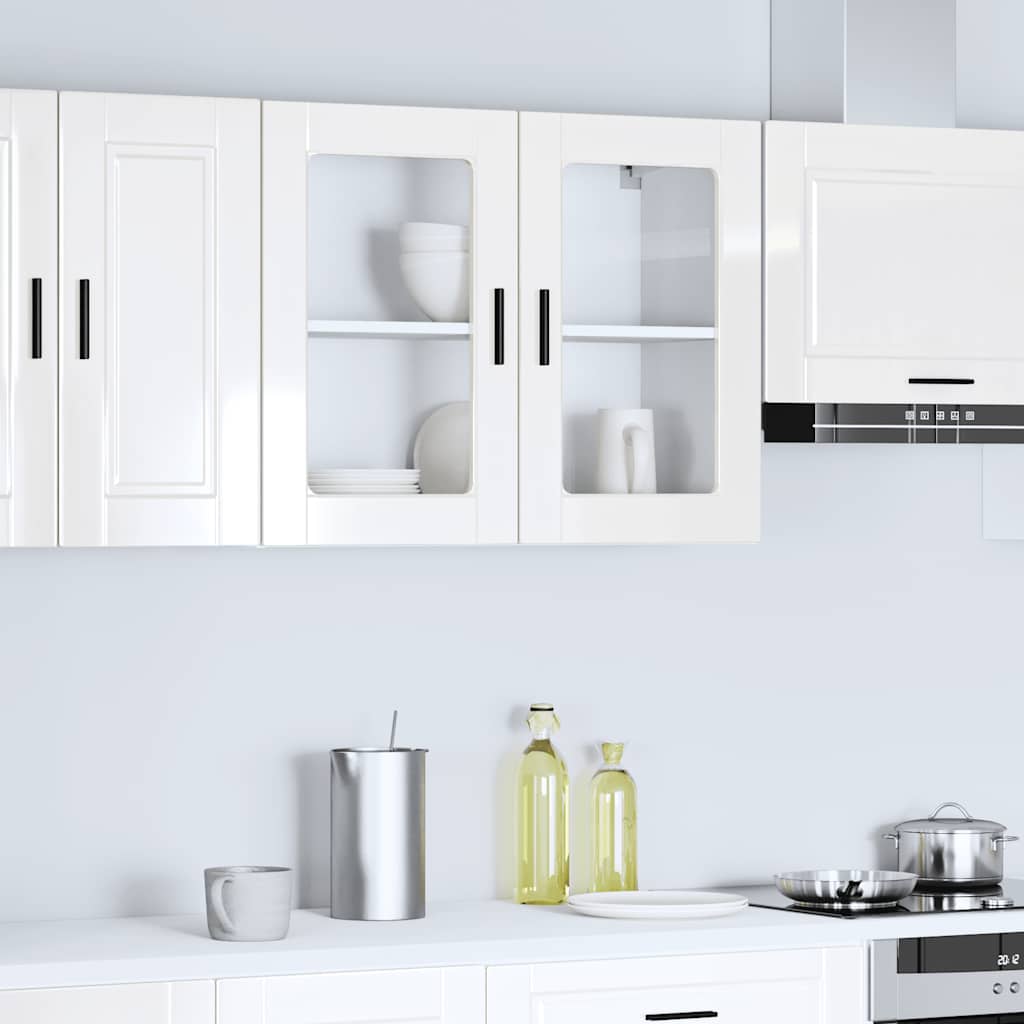 Thumbnail - vidaXL Küchen-Hängeschrank mit Glastür Porto Hochglanz-Weiß