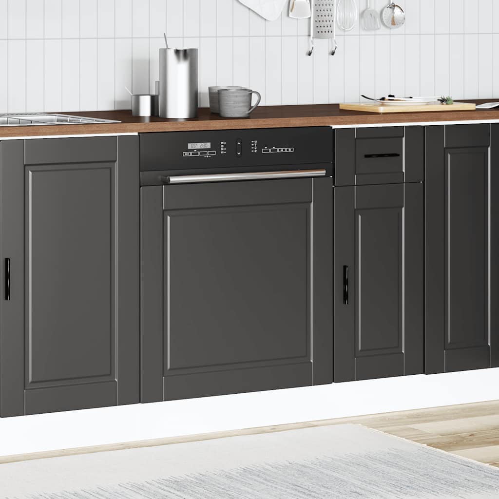 vidaXL Astianpesukoneen paneeli Porto musta 60x1,5x67 cm tekninen puu