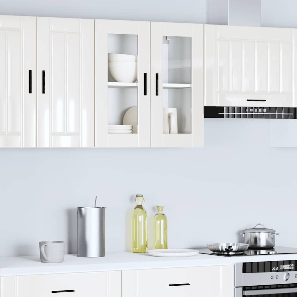 Thumbnail - vidaXL Küchen-Hängeschrank mit Glastür Porto Hochglanz-Weiß