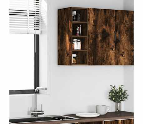 vidaXL κρεμαστό ντουλάπι Riga καπνιστή δρυς 20x29,5x60 cm Ξύλο μηχανής