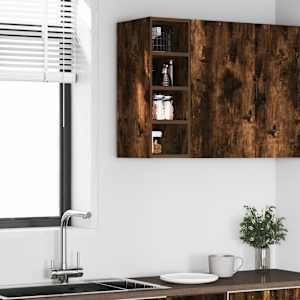 vidaXL κρεμαστό ντουλάπι Riga καπνιστή δρυς 20x29,5x60 cm Ξύλο μηχανής