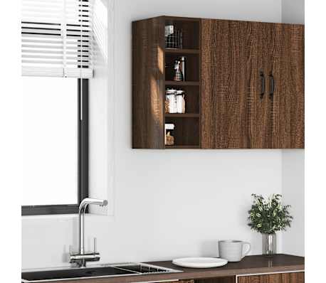vidaXL Hanging Cabinet Riga Brown Oak 20x29.5x60 cm Engineered Wood