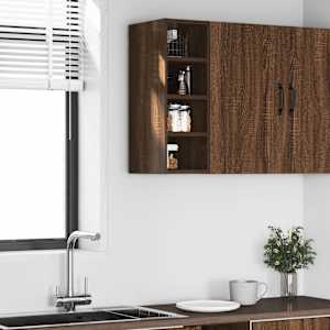 vidaXL Hanging Cabinet Riga Brown Oak 20x29.5x60 cm Engineered Wood
