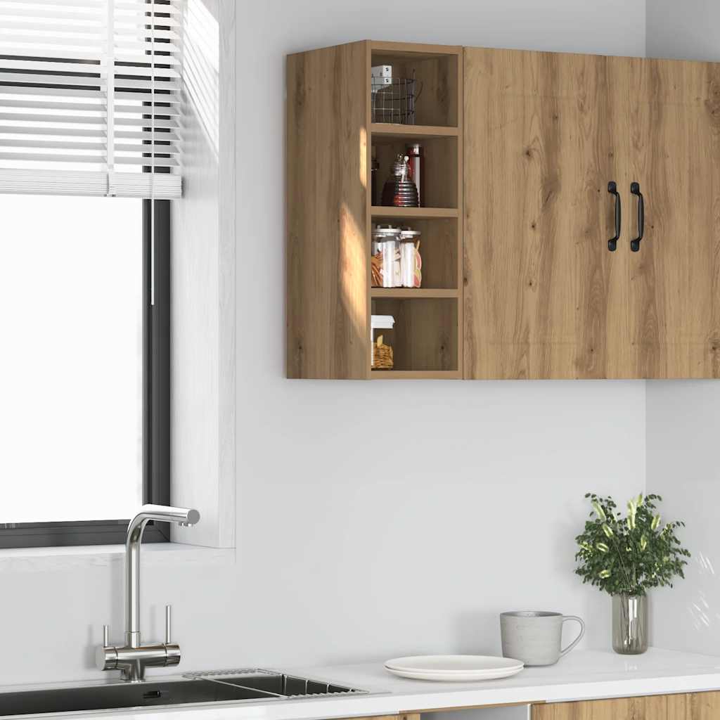 vidaXL Dulap suspendat “Riga”, stejar artizanal, 20x29,5x60 cm