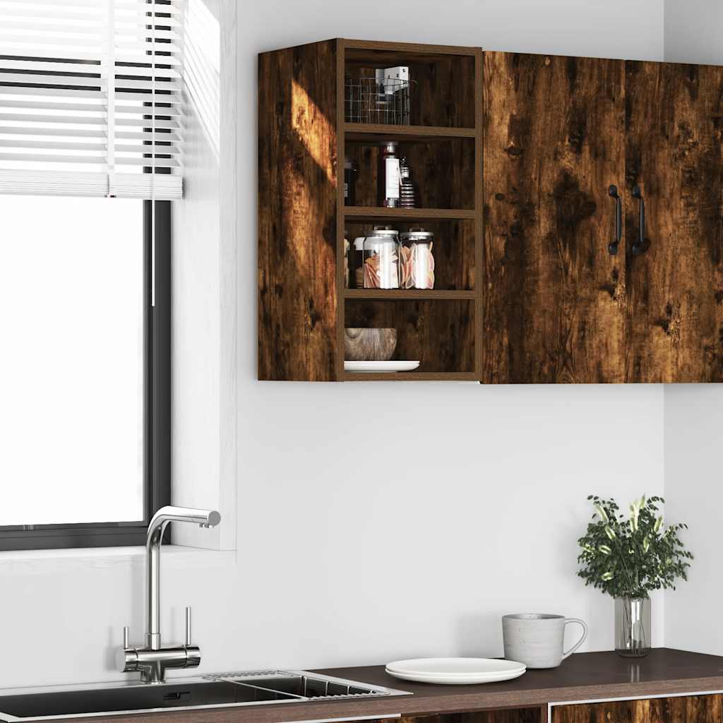 vidaXL Hangkast Riga 30x29,5x60 cm bewerkt hout gerookt eikenkleurig afbeelding