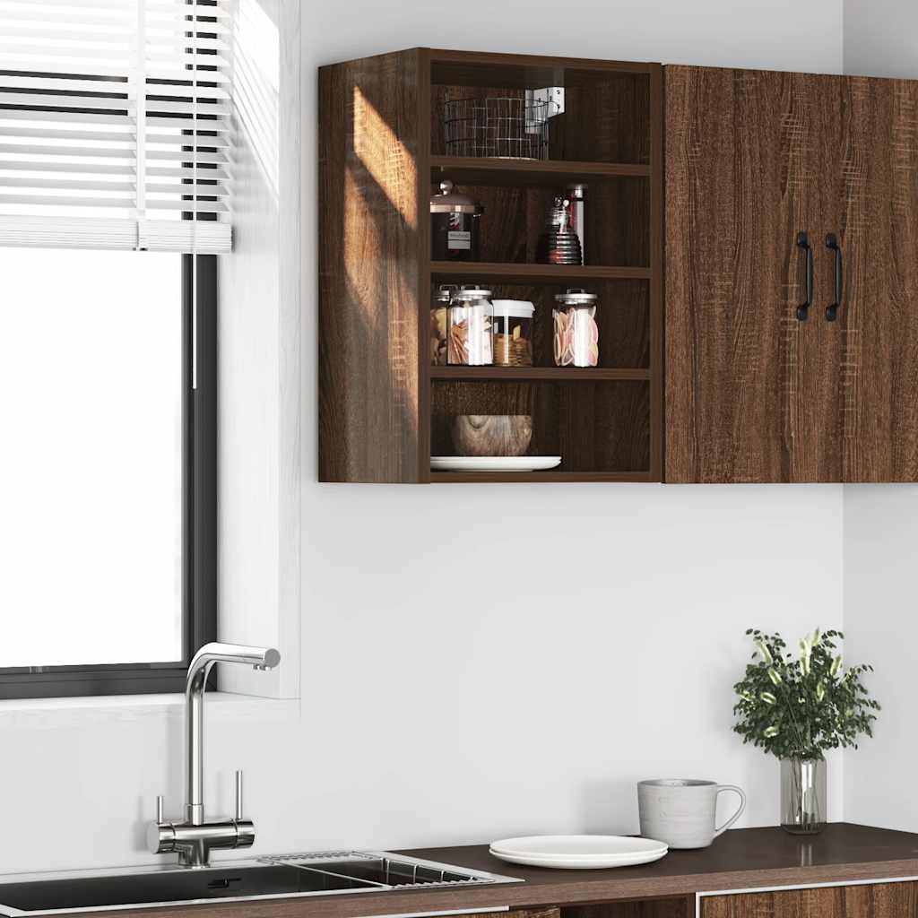vidaXL Hangkast Riga 40x29,5x60 cm bewerkt hout bruin eikenkleur afbeelding