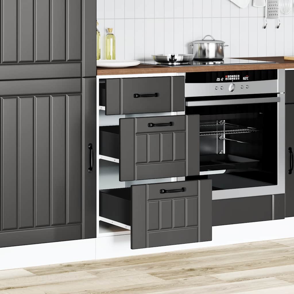 vidaXL Keuken onderkast Lucca bewerkt hout zwart afbeelding