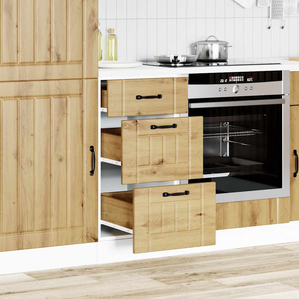 vidaXL Keuken onderkast Lucca bewerkt hout artisanaal eikenkleur afbeelding