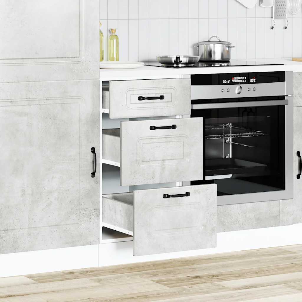 Thumbnail - vidaXL Küchenunterschrank Kalmar Betongrau Holzwerkstoff