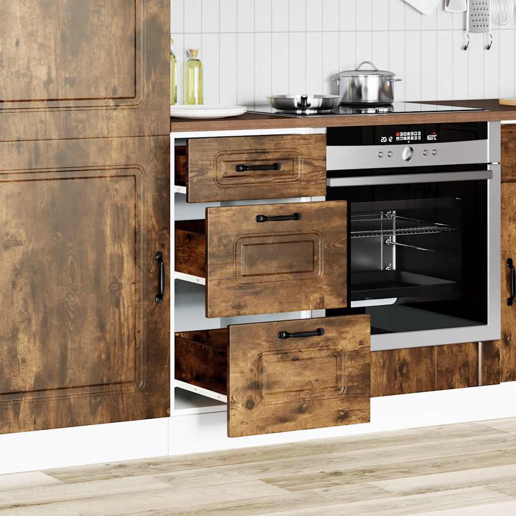 vidaXL Keuken onderkast Kalmar bewerkt hout gerookt eikenkleurig afbeelding