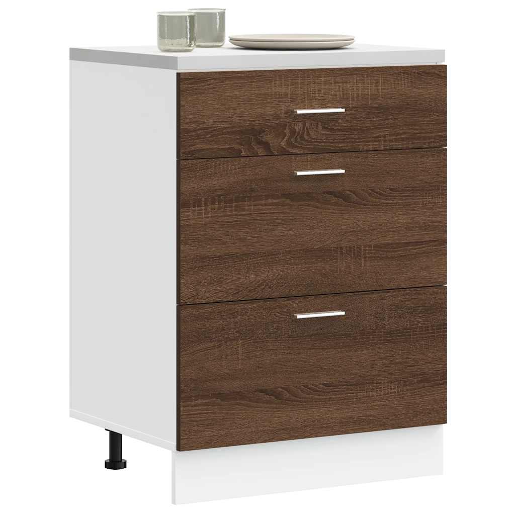 vidaXL Base da Cucina “Lyon” Rovere Marrone in Legno Multistrato