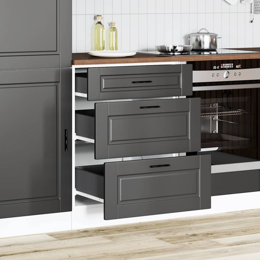 vidaXL Keuken onderkast Porto bewerkt hout zwart afbeelding