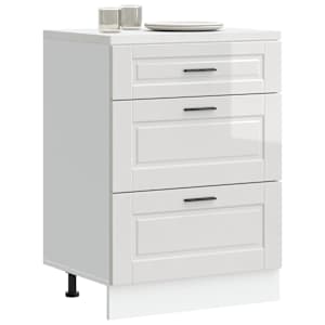 Kuhinjska spodnja omarica "Porto" visok sijaj bela inženirski les