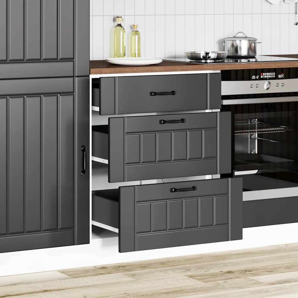 vidaXL Keuken onderkast Lucca bewerkt hout zwart afbeelding