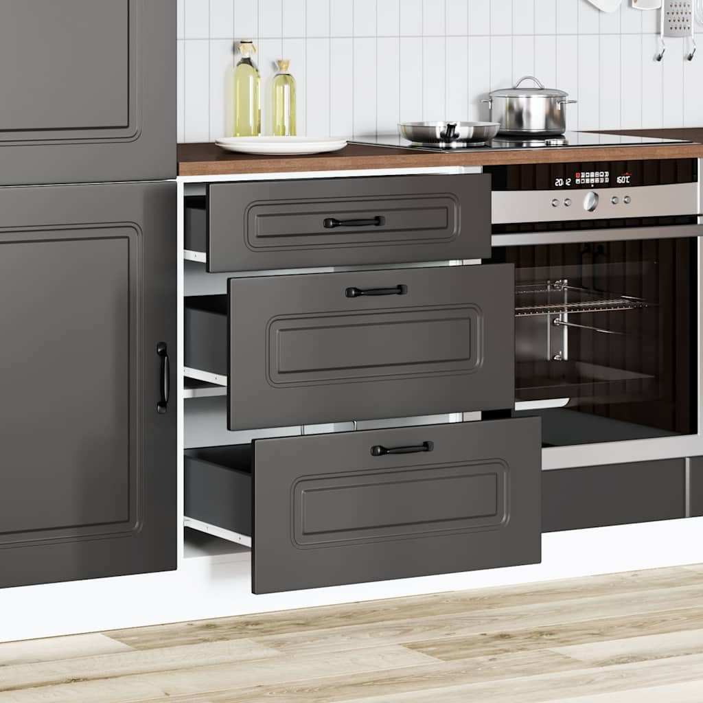 vidaXL Keuken onderkast Kalmar bewerkt hout zwart afbeelding
