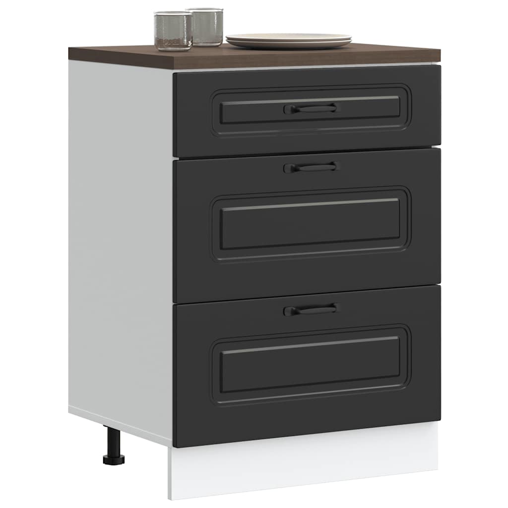 vidaXL Base da Cucina Kalmar Nero in Legno Multistrato