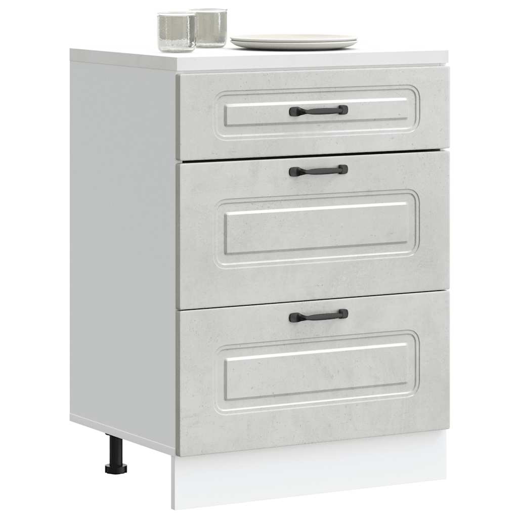 vidaXL Dulap de bază de bucătărie „Kalmar” Lemn prelucrat gri beton