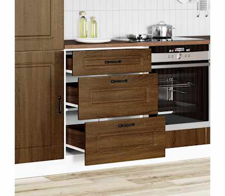 vidaXL Armoire de cuisine Kalmar ch&ecirc;ne marron bois d'ing&eacute;nierie
