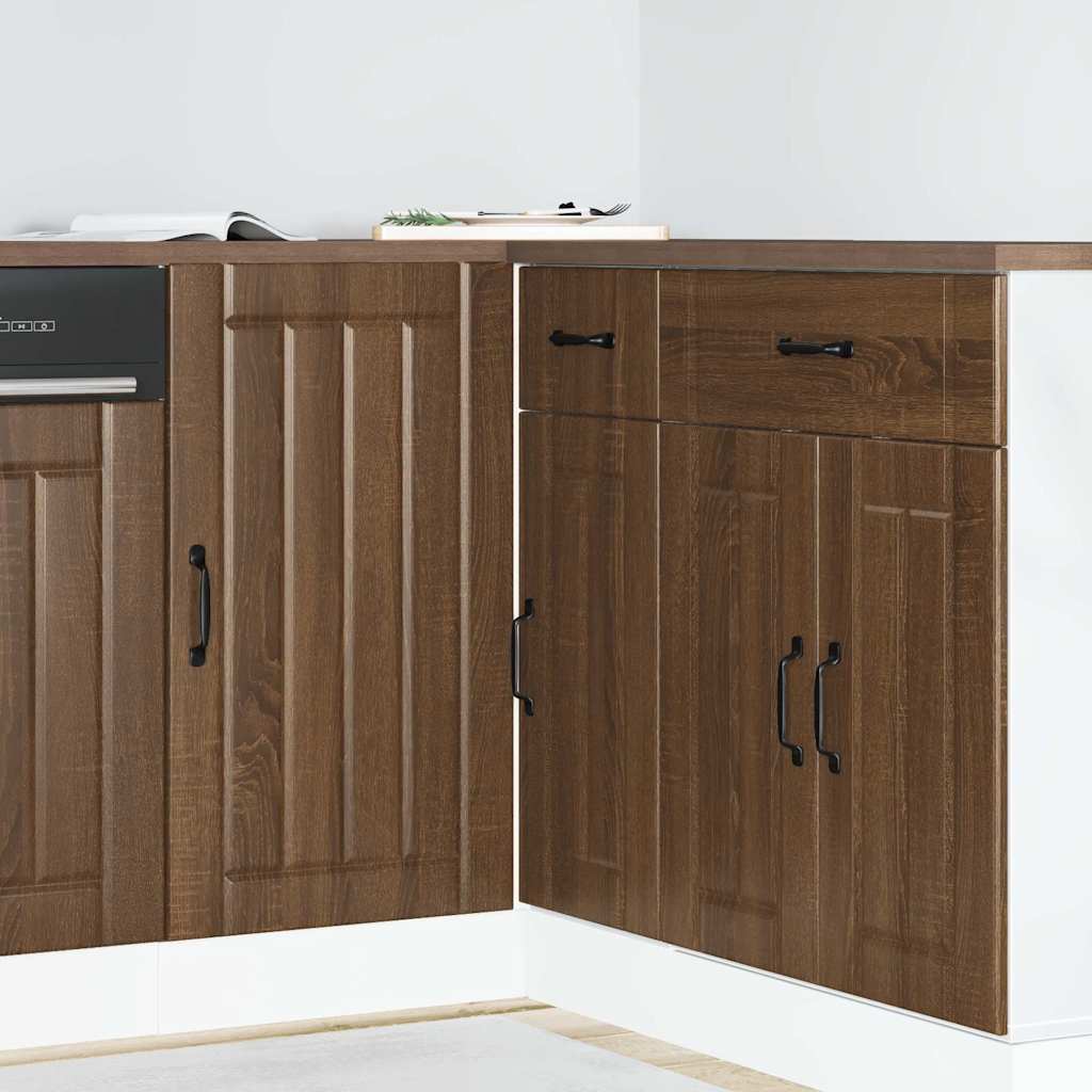 vidaXL Spülenunterschrank Lucca Braun Eichen-Optik Holzwerkstoff
